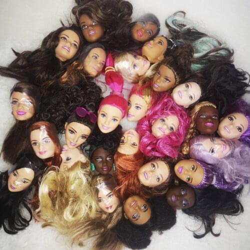 5pcs Doll Head With Long Hait For 30 CM Doll Fit For 1/6 Doll Accessories Best DIY Gift For Girls' Doll