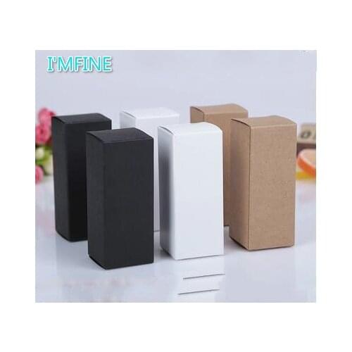 50pcs/lot-6*5*15cm (2.3"*1.9"*5.8") Blank White Black Kraft Paper Box for Handmade Soap Candle Sample valve tubes package