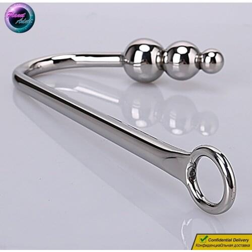 Runyu Beads Anal Plug Hook Stainless Steel Butt Toy Women Gay Couples Bandage BDSM Game Play Sex Toys Anus Prostate Masturbation