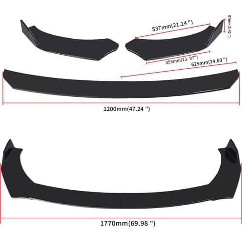 Car Front Bumper Splitter Universal Car Front Lip Chin Bumper Body Kit Adjustable Bumper Spoiler Diffuser Lip For Car Accessory