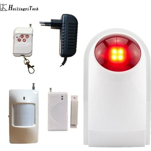 HuilingyiTech Wireless Alarm Outdoor Waterproof Flash Siren Sound Strobe Flash Alarm Siren Home Security Alarm System