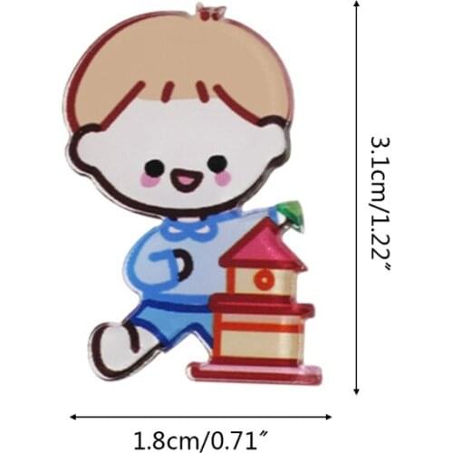 CPDD 7Pcs Cute Animal Cat Dog Girl Boy Bear Rabbit Harajuku Acrylic Brooch Clothes Badge Kids Backpack Icon Brooches