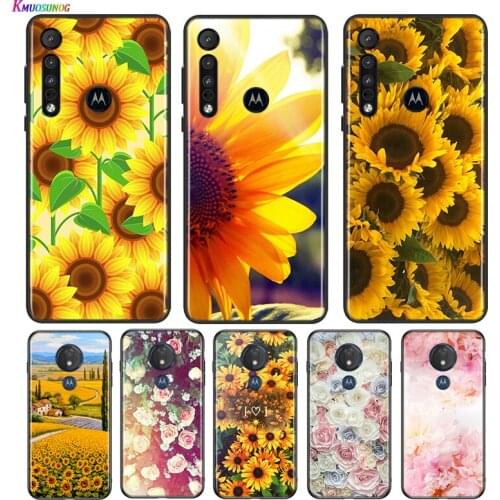 Rose Sunflower Flowers For Motorola G9 G8 G Stylus Power One Fusion Hyper Edge E7 E6 5G Plus Play Lite Phone Case