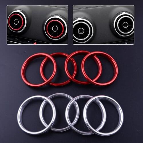 CITALL 4pcs Aluminum alloy Car Dashboard Air Vent Outlet Inside Ring Chorme Cover Trim For Audi A3 8V 2012-2018 Q2 2017 2018