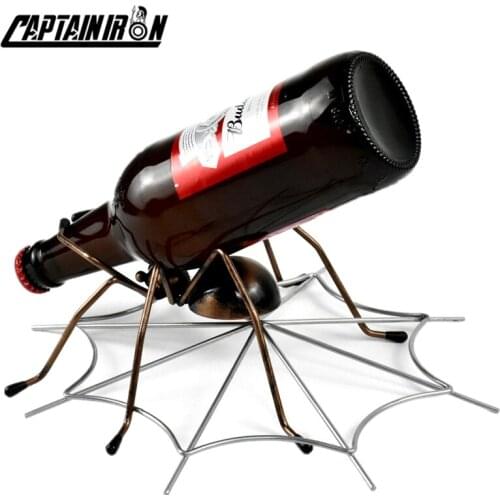 CAPTAINIRON Spider Wine Holder Iron Wine Glasses Beer Stand Rack for Nordic Decoration Metal Crafts Home Decor Porta Vinos