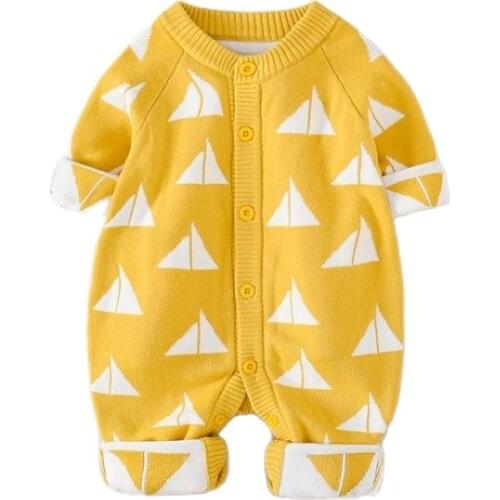 Baby Knit Rompers 2020 New Knitted Autumn Newborn Boys Jumpsuits Clothes Winter Long Sleeve Toddler Sweater Children Overall