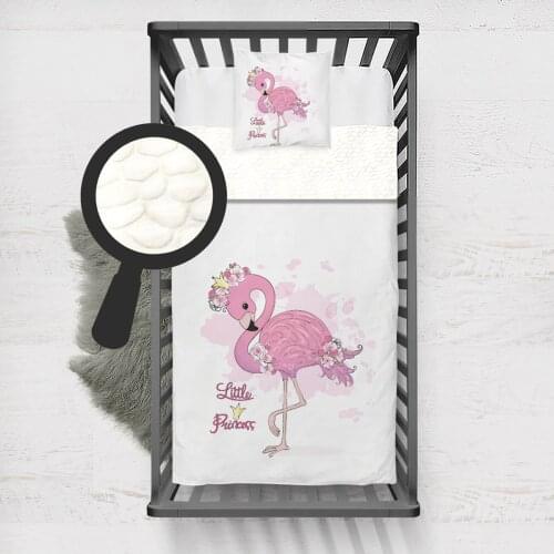 Kids Minky Blanket Super Soft and Warm Baby Blankets Children for Couch and Bed Pink Flamingo White Little Princess Model 048