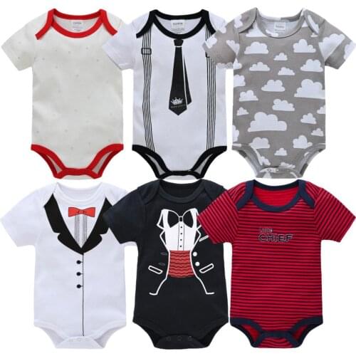 Newborn Baby Boys Rompers 100% Cotton Summer Infant Body Short Sleeve Baby Jumpsuit Cartoon ropa bebe Baby Boy Girl clothes