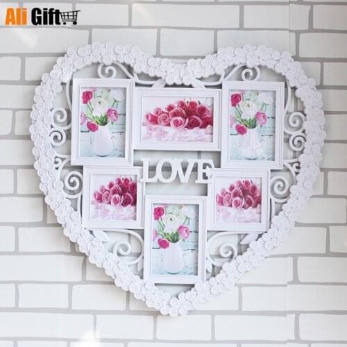 Hot Selling Newest Plastic Creative Photo Frame, Wall Wall, Heart-shaped Carved Decoration for The Delivery of Handicrafts