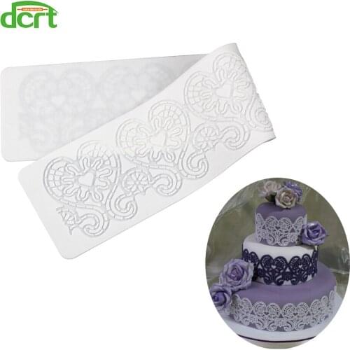 Cake Decorating Tools SugarCraft Baking Flower Pattern Silicone Mat DIY Heart Shaped Fondant Lace Silicone Mold