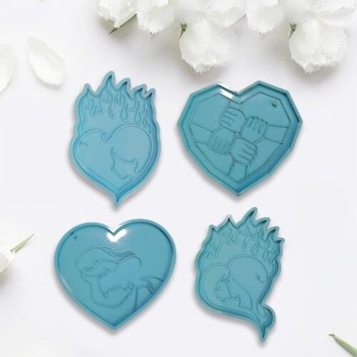 Coaster Epoxy Resin Mold Keychain Pendant Silicone Mould DIY Crafts Cup Mat Tool W0YA