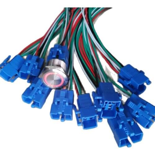 Push Button Switch Wired Harness Connector Plug for 19mm 22mm 25mm 30mm