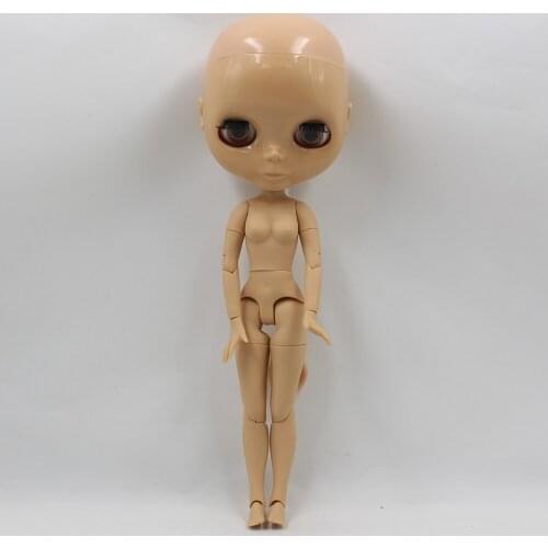 Joint body Nude blyth Doll,tan skin without hair bald without make-up 1