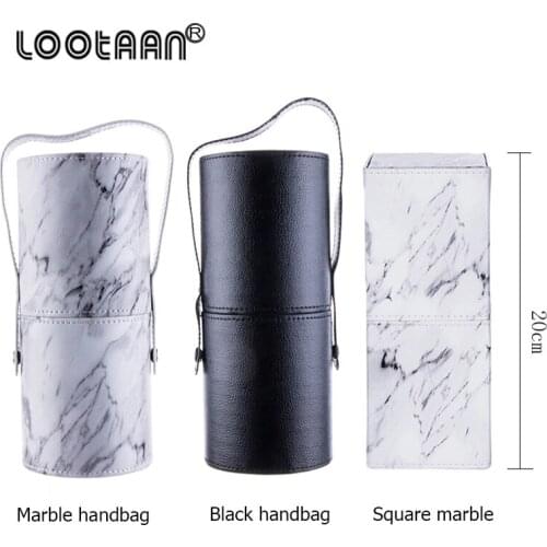 Lootaan Marble Makeup Brushes Nail Tools Cylinder Holder Nail Art Brush Container Storage Barrel Portable Cosmetic Bucket
