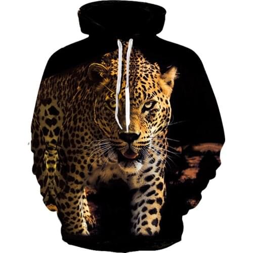 New Men Hoodies Leopard Printed Funny Animal Graphic Autumn and Winter 3d Sweatshirt for Men 2020 Streetwear Hoodie Harajuku