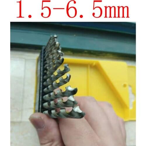 13PCS HSS Twist Drill Bits 1.5-6.5 mm Wood Metal Tool Mini Drill Bit Set Hand Tools for Woodworking Accessories