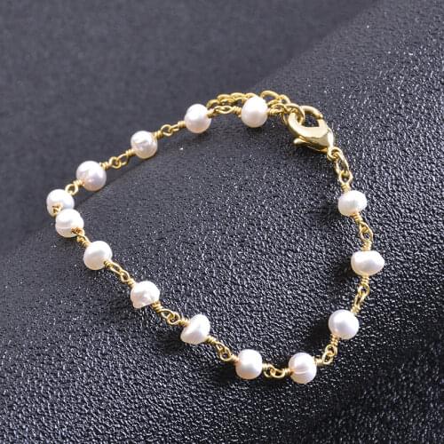 Delicate and cute New Arrival Fashion Exquisite Creativity 18K gold Plated Bracelets Natural Pearl Bracelet for Women