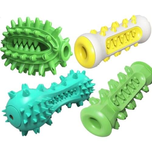 Durable Teeth Cleaning Dog Toys For Aggressive Chewers Safe Rubber Chew Pet Toys Puppy Play Game Relieve Anxiety