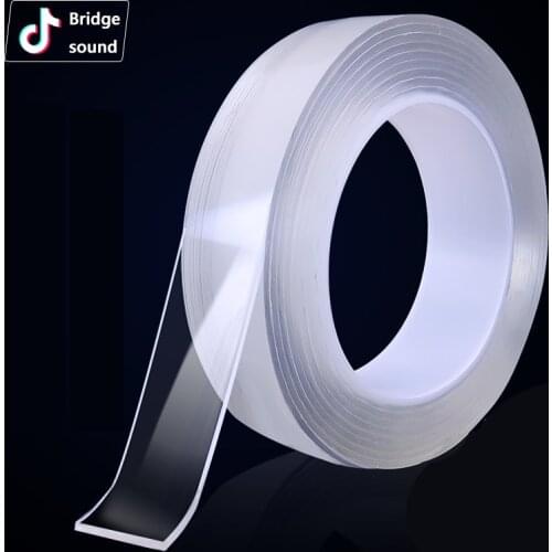 Transparent nano-tape Washable Reusable Double-Sided tape Adhesive Nano Traceless Sticker Removable Universal Disks Glue