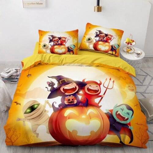 Luxury 3D Halloween Bedding Sets Comforter Quilt Cover Duvet Set Full King Queen Double Single Size Cartoon Design Bedclothes