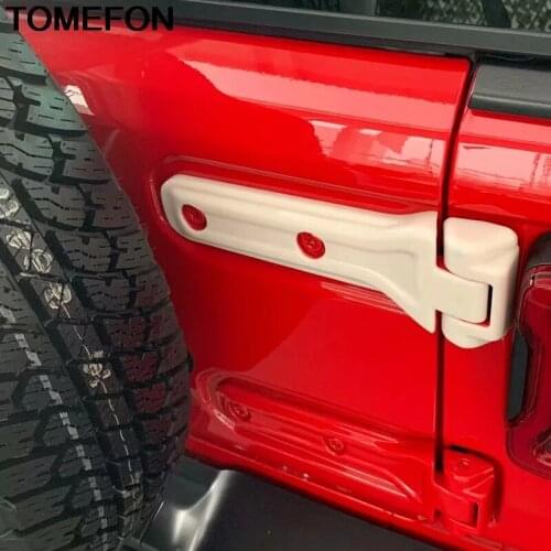 TOMEFON For Jeep Wrangler SUV 2018 2019 Tailgate Back Door Hinge Cover Trim Decoration Strip Exterior Accessories ABS Chrome