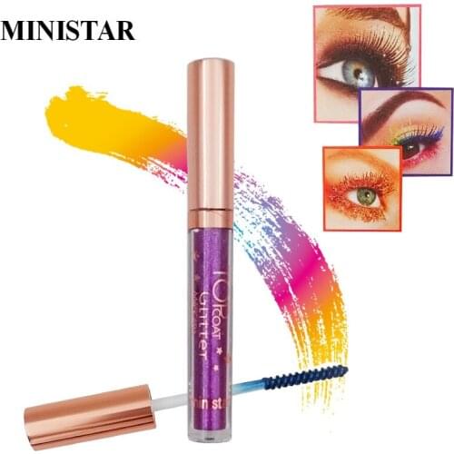 New 8ml Colorful Glitter Mascara Waterproof Long-lasting Eyelash Extension Makeup Shimmer Lash Mascaras SCI88