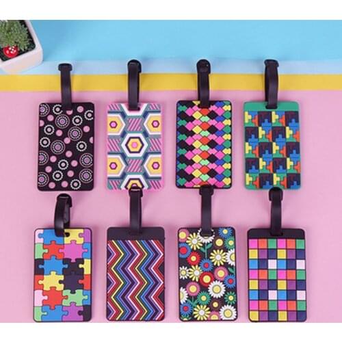 ISKYBOB New Suitcase Color Pattern Luggage Tags design ID Tag Luggage Label Address Holder Identifier Label travel Accessories