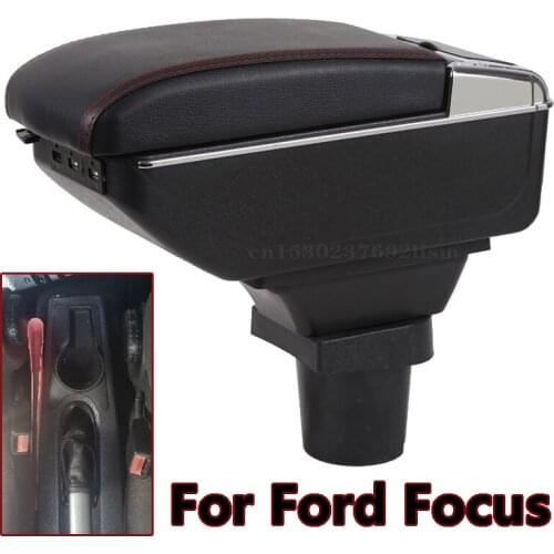 Car Arm Rest Storage Box For Ford Focus Hatchback Centre Console Storage Box Rotatable Armrest