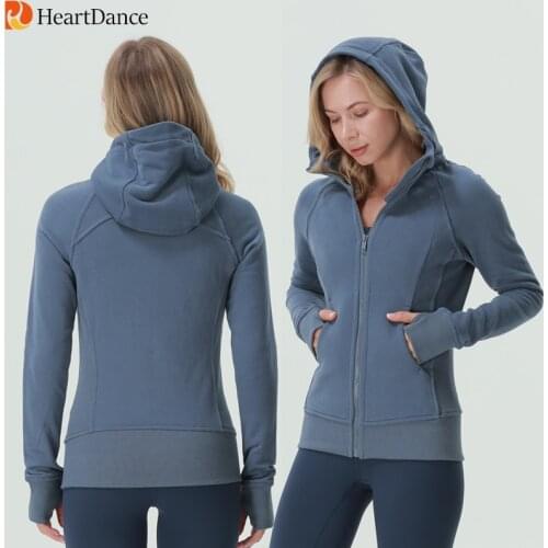 Lulu Women Sport Jackets Zipper Yoga Coat Quick Dry Thumb Hole Hooded Sweatshirt Fitness Long Sleeve Running Workout Gym Wear