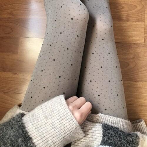 LYNETTES CHINOISERIE Spring Autumn Women Vintage Polka Dots Japanese Style Mori Girl Jacquard Velvet 100D Leggings Pantyhoses