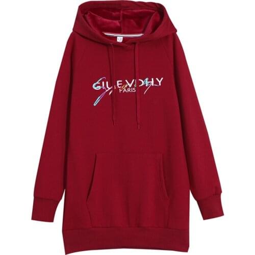OUMENGKA Women Long Hoodies Sweatshirt Fleece Cotton Tracksuit Sports Sweatshirt 2021 Winter Warm Casual Loose Jumper S-4XL