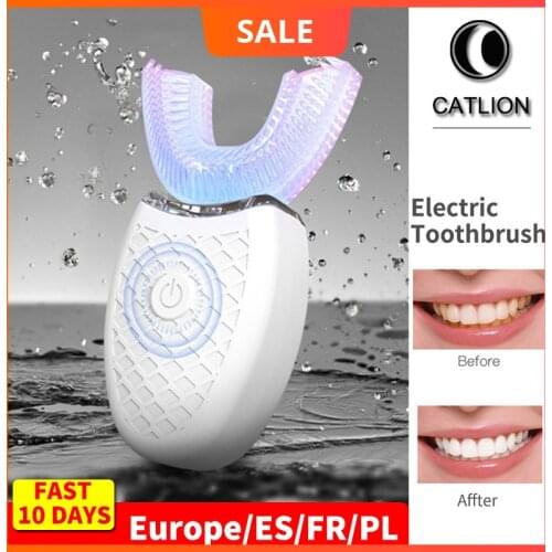 Ultrasonic electric toothbrush 360 nano silicone u shaped clean Waterproof automatic usb rechargeable wireless teethbrush child