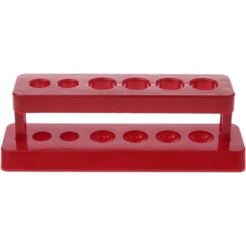 1pcTest Tube Holder 6 Hole Plastic Rack Red Stand Burette Stand Shelf Laboratory