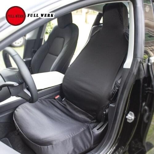 1pc Black Cloth Car Front Master Passenger Seat Cover Protector for Tesla Model 3 Interior Accessories Four Season
