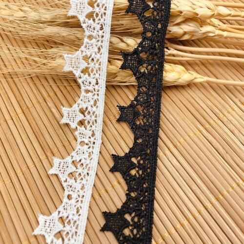 30Yards 2CM Stars Blac Tassels Lace Fringe Lace Trim Ribbon Costume Home Textile Curtains Decor Trims Clothes Sewing Accessories