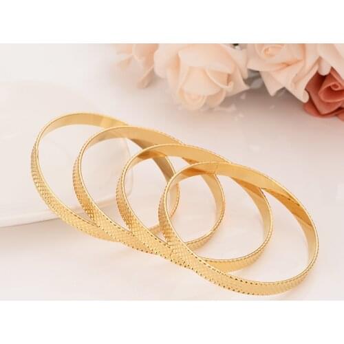 6pcs Newest Dubai Gold Bangles Women Men india arab girls Bracelets African European Ethiopia men Jewelry Bangles wedding gift