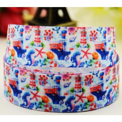 22mm 25mm 38mm 75mm Ship Cartoon printed Grosgrain Ribbon party decoration 10 Yards X-02971