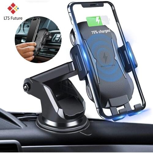 Automatic Car Wireless Charger Mount for iPhone 12 Pro Max 8 X, 10W Quick Charger Car Phone Holder for Samsung S10 Xiaomi Poco 9