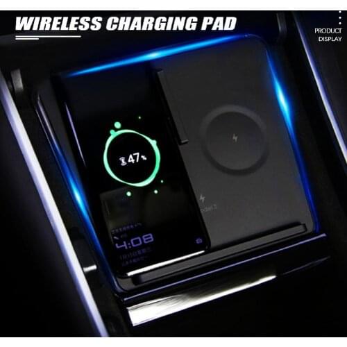 Charger Pad Fast Charge 10W/5W Black Wireless Car Phone Charger for Tesla Model 3