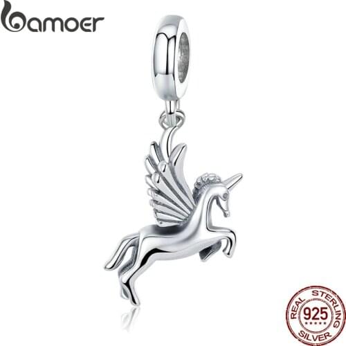 BAMOER Authentic 100% 925 Sterling Silver Trendy Memory Charm Pendant fit Women charm Bracelet DIY Jewelry Making SCC704