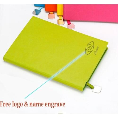Logo name Customized Leather A5 Notebook Journal Diary Planner Notepad for Kids Gift Writing Note Pads Office School Supplies