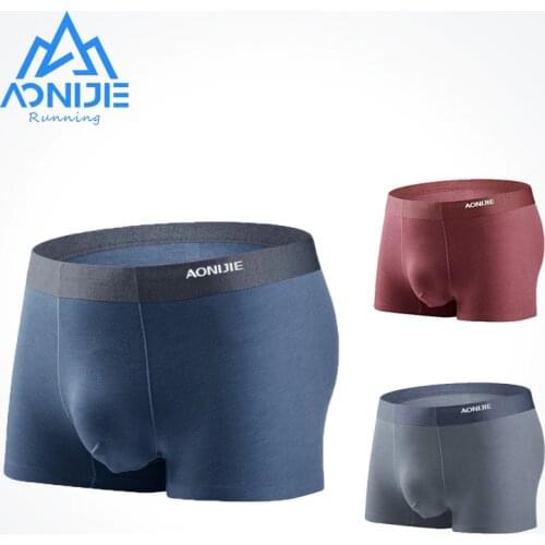 AONIJIE 3 Packs EF005 Quick Dry Mens Sport Performance Boxer Briefs Underwear Micro Modal Mulberry Silk With Metal Gift Box