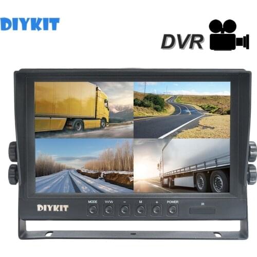 DIYKIT 9" AHD 1024x800 HD Car Monitor Rear View Monitor Support 256GB SD Card AHD Car Camera Video Recording