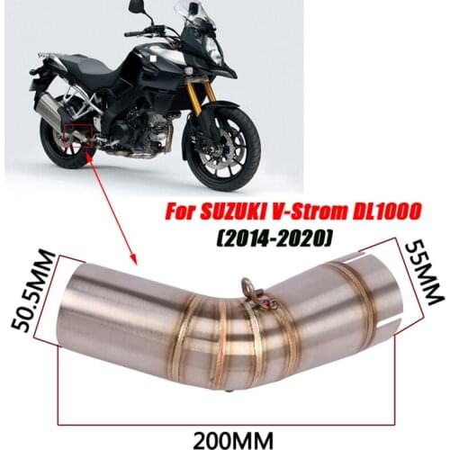 For SUZUKI V-Strom DL1000 2014-2020 Motorcycle Stainless Steel Middle Link Pipe Replace Original Mid Tubes Set System