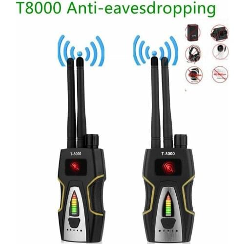 T-8000 Dual antenna RF Signal Detector GSM Audio Finder GPS Scan Detector Anti-spy Bug Anti Candid Camera Detector
