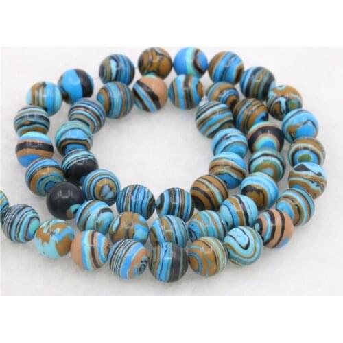 Hot High Quality Synthesis Beads Blue Malachite Stone Round Beads 4/6/8/10/12mm Turquoises Womens Jewelry DIY 15inch Y520