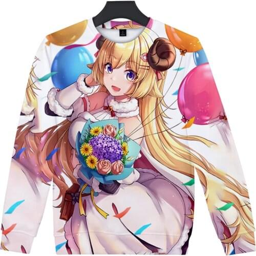 HOLOLIVE VTuber Tsunomaki Watame 3D print autumn and winter Holiday passionate style Men/Women casual Kawaii Punk Style Round