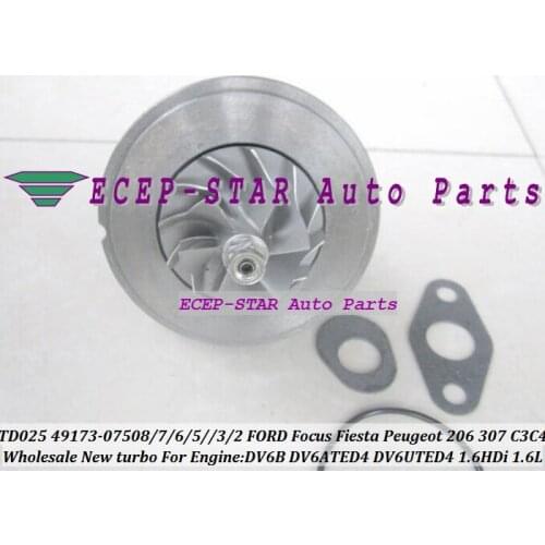 Turbo CHRA Cartridge TD02 49173-07508 49173-07506 For FORD For Focus Fiesta For Peugeot Berlingo For Citroen C3 C4 1.6LDV6ATED4