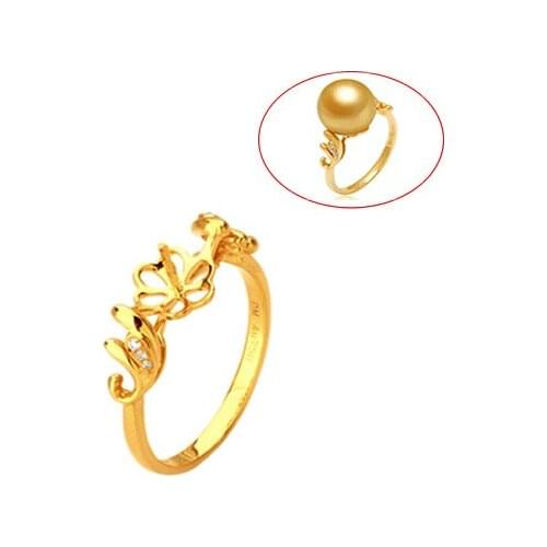 Beadsnice ID29774 solid 18k gold diamond ring semi mount ring settings wedding rings for women fit 10mm gemstone free shipping