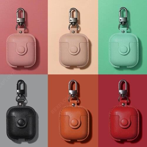 Headphone Case For Airpods Pro 3 Leather Case Luxury Genuine Cover For Apple AirPods 2 Air pods Earphone/Earpods Accessories Bag